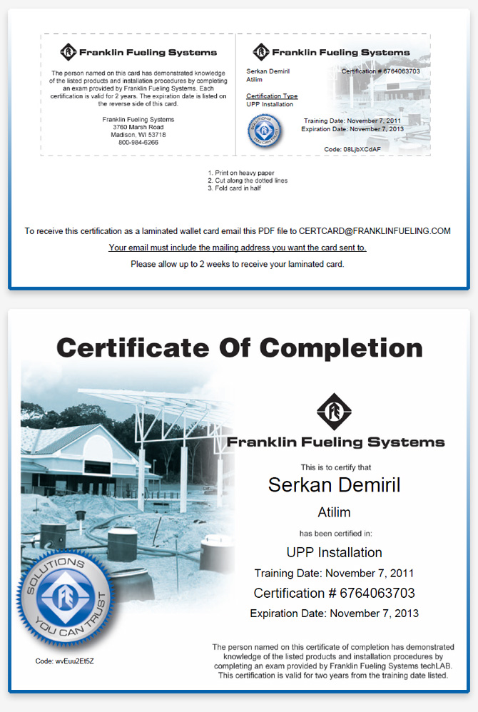 Serkan Demiril - UPP Sertifikası